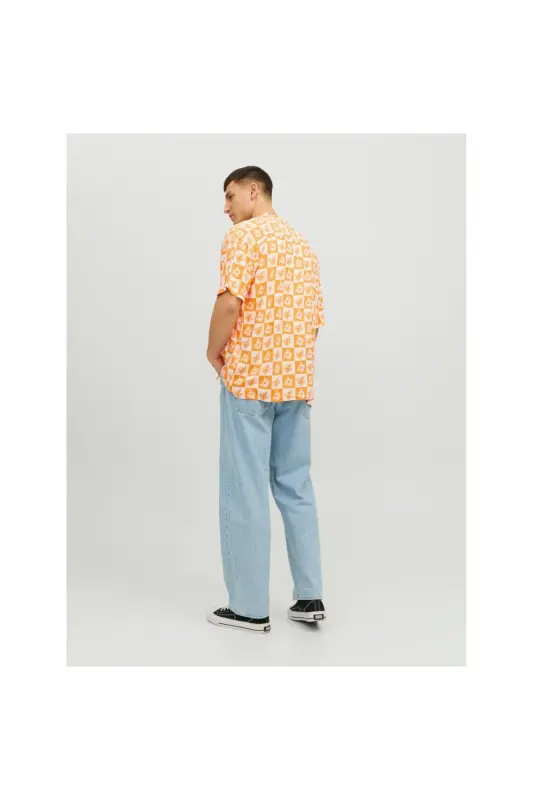 Jack Jones Gallery Resort T-Shirt Men Orange 12241163-23 - 2