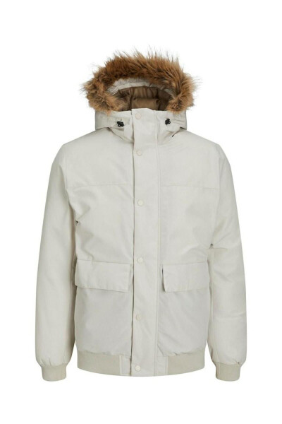 Jack Jones Hamp Bomber Erkek Mont 12236822 - Krem - JACK & JONES