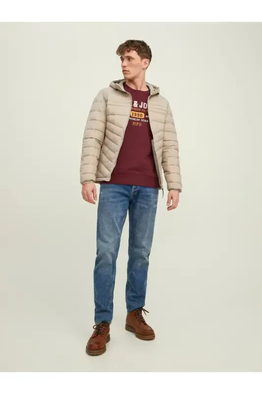 Jack Jones Hero Puffer Hood Noos Erkak Bej2 Mont 12211785-69-Bej2 - 2