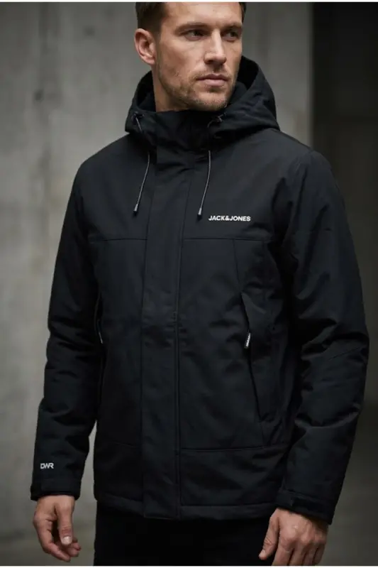 Jack Jones JCOCLUB DULL WINDBREAKER Erkek Outdoor Rüzgarlık 12299822-BLACK Siyah - JJJ-06 - 1