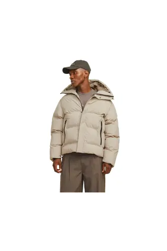 Jack Jones Jcolpha Puffer Sn Men's Casual Coat 12261971-CROCKERY Cream - JJJ-10 