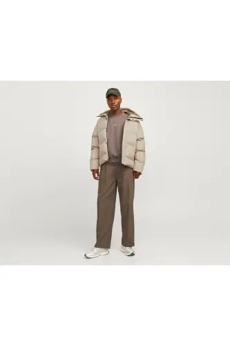 Jack Jones Jcolpha Puffer Sn Men's Casual Coat 12261971-CROCKERY Cream - JJJ-10 - 3