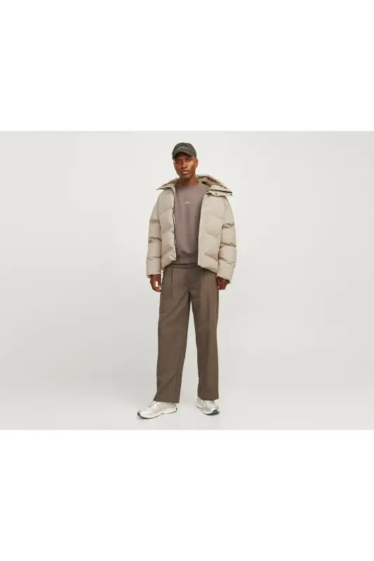 Jack Jones Jcolpha Puffer Sn Men's Casual Coat 12261971-CROCKERY Cream - JJJ-10 - 3