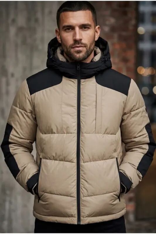 Jack Jones Jcootis Sn Erkek Günlük Mont (Suya Dayanıklı) 12239001-MOUNTAIN-TRAIL Krem - JJJ-01 - Jack & Jones