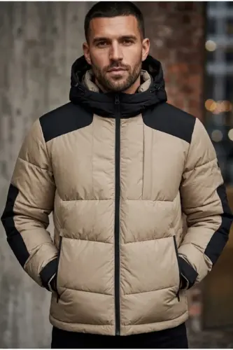 Jack Jones Jcootis Sn Erkek Günlük Mont (Suya Dayanıklı) 12239001-MOUNTAIN-TRAIL Krem - JJJ-01 - 1