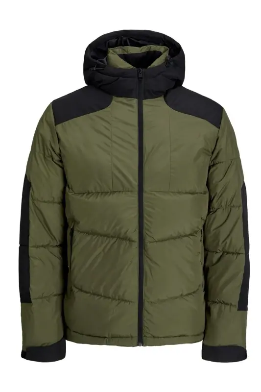 Jack Jones Jcootis Sn Erkek Günlük Mont (Suya Dayanıklı) 12239001-OLIVE-NIGHT Haki-Haki - JACK & JONES