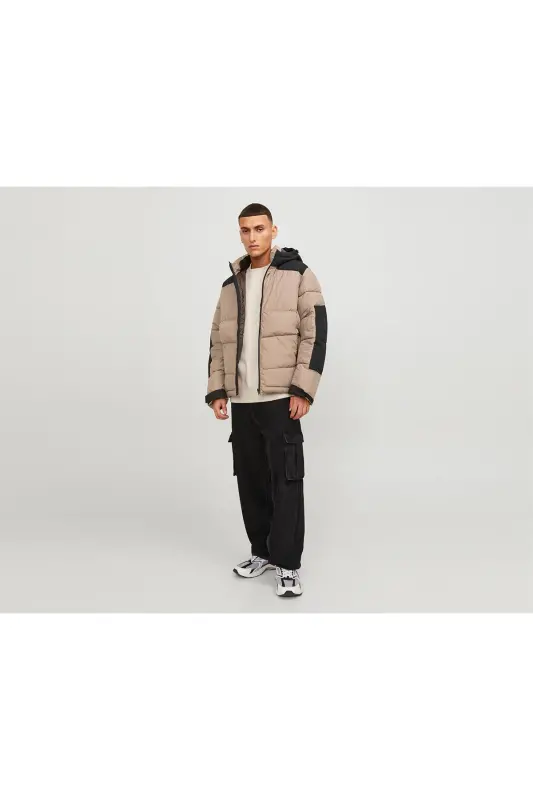 Jack Jones Jcootis Sn Men's Casual Coat (Water Resistant) 12239001-MOUNTAIN-TRAIL Cream - JJJ-1 - 3
