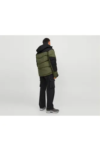 Jack Jones Jcootis Sn Мужская повседневная куртка (водоотталкивающая) 12239001-OLIVE-NIGHT Haki-Haki - 4