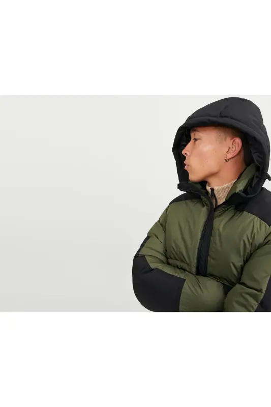 Jack Jones Jcootis Sn Мужская повседневная куртка (водоотталкивающая) 12239001-OLIVE-NIGHT Haki-Haki - 7