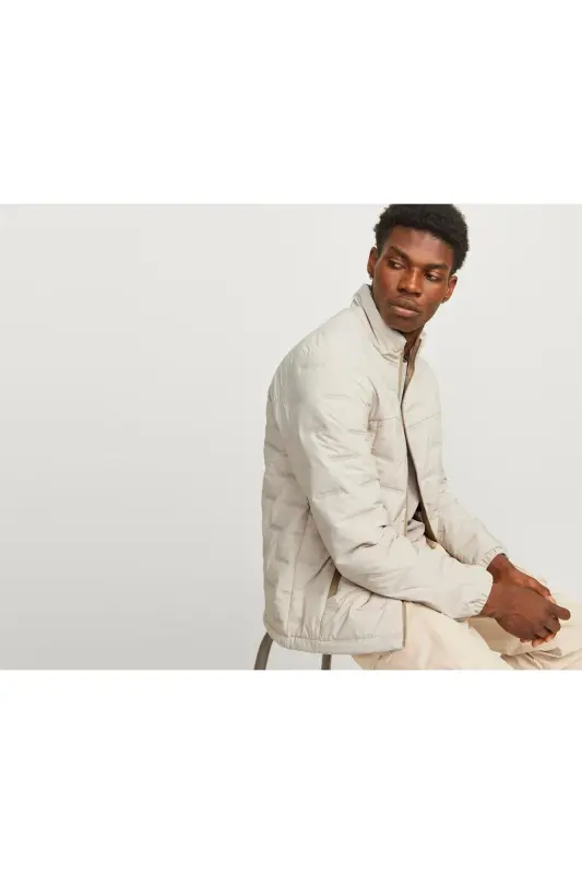 Jack Jones Jcosonic Stand Collar Erkak Kundalik Mont 12262102-MOONBEAM Bej-262102 - 6