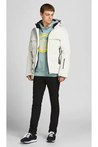 Jack Jones Jcotarwin Puffer Erkak Kundalik Mont 12225287-MOONBEAM Oq-8712M - 4