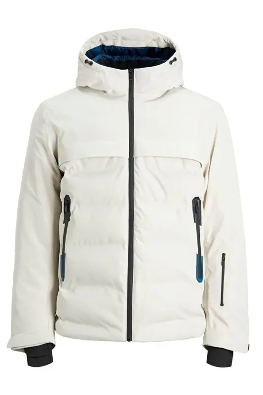 Jack Jones Jcotarwin Puffer Erkek Günlük Mont 12225287-MOONBEAM Beyaz - 8712M-Beyaz - 1