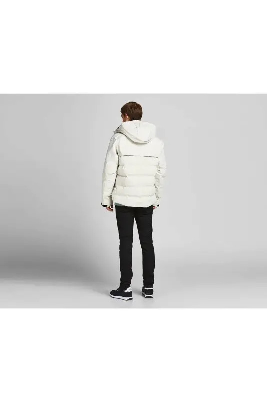 Jack Jones Jcotarwin Puffer Erkek Günlük Mont 12225287-MOONBEAM Beyaz - 8712M-Beyaz - 5