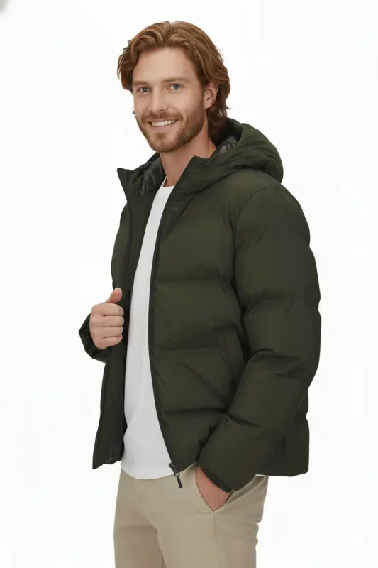Jack Jones Jhworld Puffer Erkak Kundalik Mont 12259850-MULCH Xaki-59850 - 6