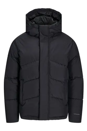 Jack Jones Jhworld Puffer Jacket Erkek Günlük Mont 12259850-BLACK Siyah - 850-BLCK - 1