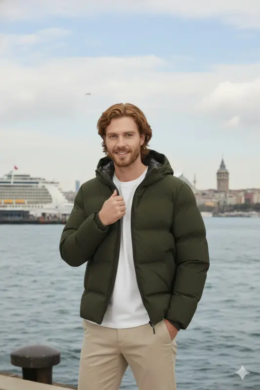 Jack Jones Jhworld Puffer Мужская Повседневная Куртка 12259850-MULCH Haki-59850 - 1