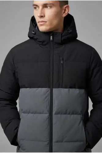 Jack Jones JJEBECKS PUFFER SN Erkek Günlük Mont 12298858-ASPHALT Gri - JJJ-02 - 1