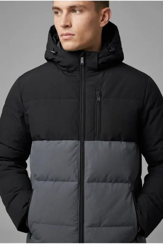 Jack Jones JJEBECKS PUFFER SN Erkek Günlük Mont 12298858-ASPHALT Gri - JJJ-02 - 1