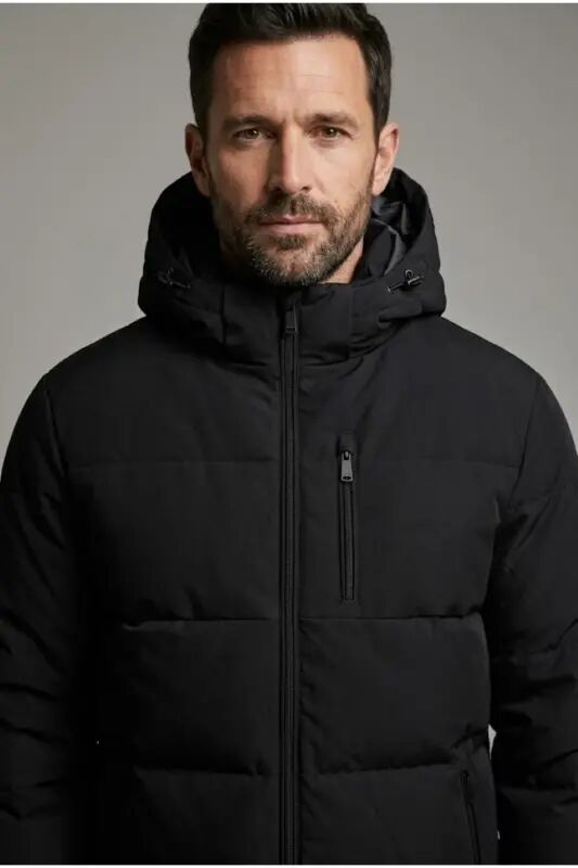 Jack Jones JJEBECKS PUFFER SN Erkek Günlük Mont 12298858-BLACK Siyah - JJJ-03 - Jack & Jones