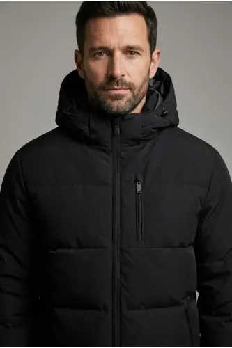 Jack Jones JJEBECKS PUFFER SN Erkek Günlük Mont 12298858-BLACK Siyah - JJJ-03 - 1