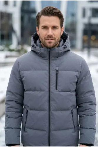 Jack Jones JJEBECKS PUFFER SN Erkek Günlük Mont 12298858-TURBULENCE Turuncu - JJJ-05 - 1