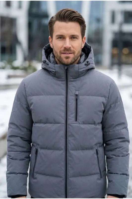 Jack Jones JJEBECKS PUFFER SN Erkek Günlük Mont 12298858-TURBULENCE Turuncu - JJJ-05 - 1