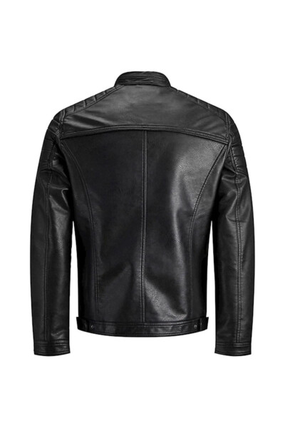 Erkek Deri Mont Ve Ceket - BLACK/PU - 1