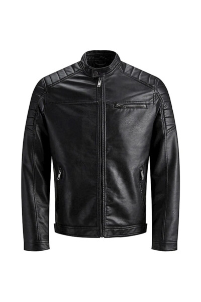 Erkek Deri Mont Ve Ceket - BLACK/PU - 2