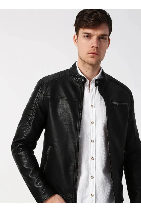 Jack Jones Jjerocky leather jacket. - 7