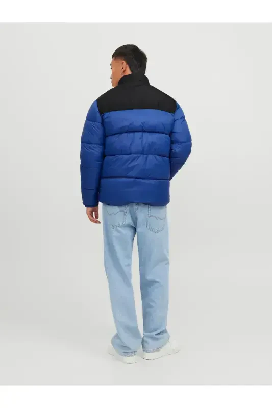Jack Jones Jjetoby Puffer Collar Sn Erkak Moviy Mont 12235860-07-Moviy - 3