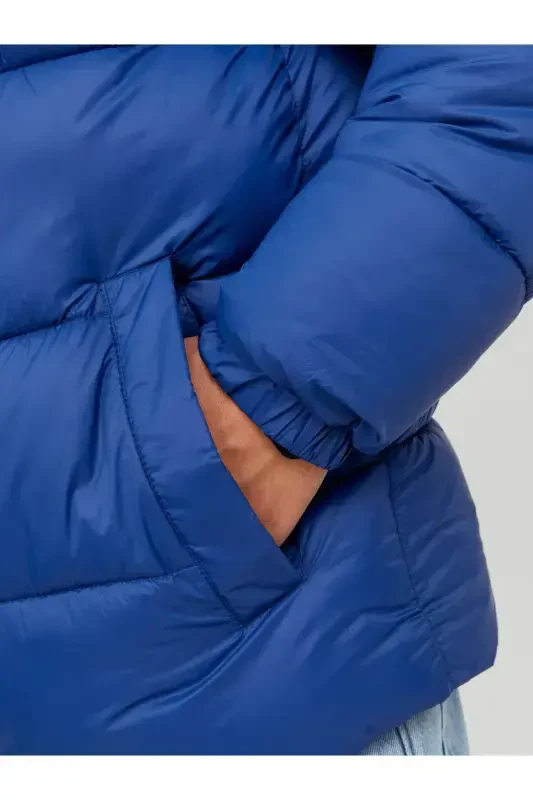 Jack Jones Jjetoby Puffer Collar Sn Erkak Moviy Mont 12235860-07-Moviy - 5