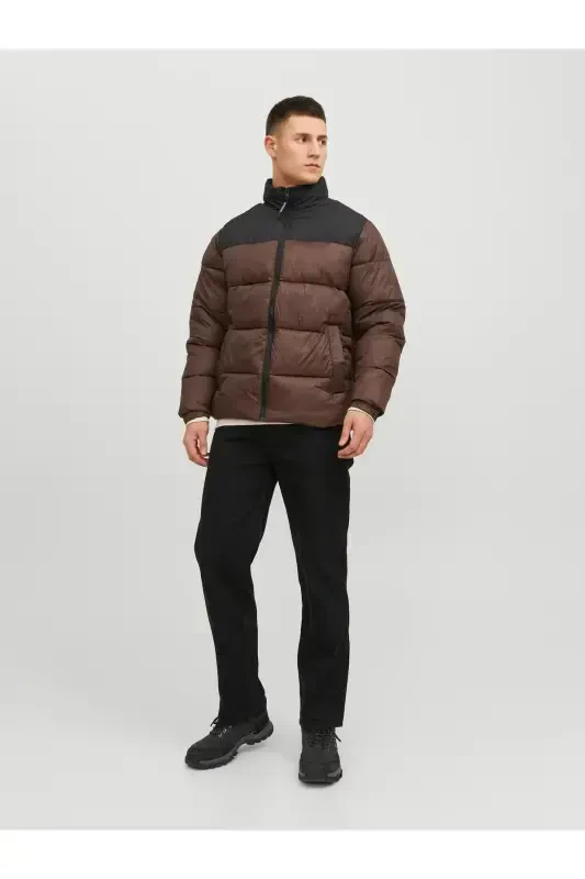 Jack Jones Jjetoby Puffer Collar Sn Erkek Kahverengi Mont 12235860-15-Kahverengi - 2