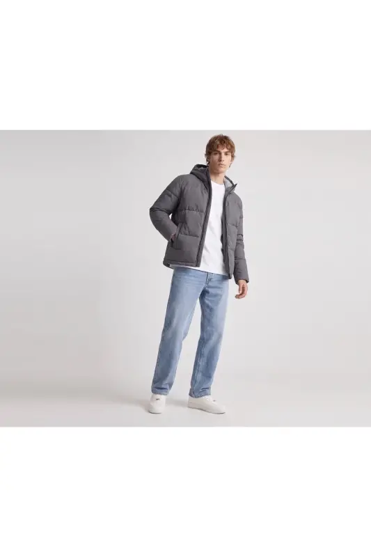 Jack Jones JJGALAXY PUFFER JACKET Erkek Outdoor Montu 12303930-ASPHALT Gri - JJJ-07 - 4