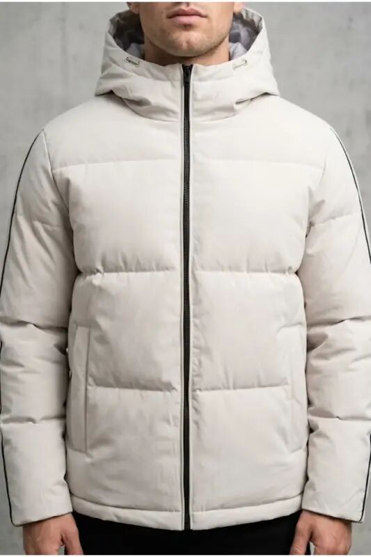 Jack Jones JJGALAXY PUFFER JACKET Erkek Outdoor Montu 12303930-MOONBEAM Beyaz - JJJ-09 - Jack & Jones
