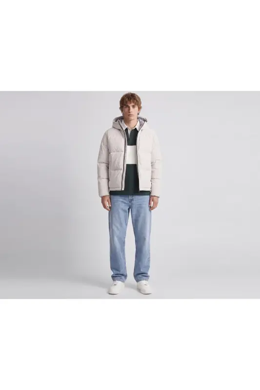 Jack Jones JJGALAXY PUFFER JACKET Erkek Outdoor Montu 12303930-MOONBEAM Beyaz - JJJ-09 - 5