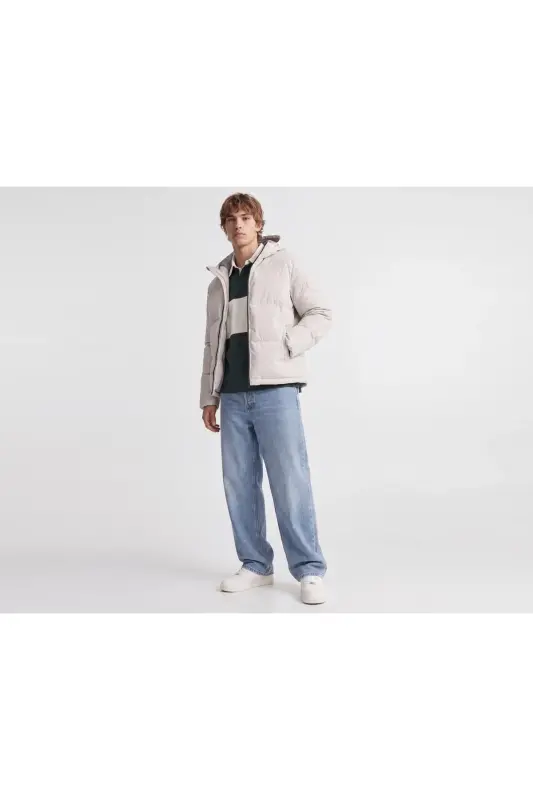 Jack Jones JJGALAXY PUFFER JACKET Erkek Outdoor Montu 12303930-MOONBEAM Beyaz - JJJ-09 - 6