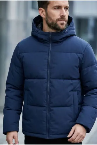 Jack Jones JJGALAXY PUFFER JACKET Erkek Outdoor Montu 12303930-SKY-CAPTAIN Lacivert - JJJ-011 - 1