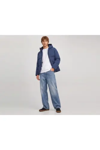 Jack Jones JJGALAXY PUFFER JACKET Erkek Outdoor Montu 12303930-SKY-CAPTAIN Lacivert - JJJ-011 - 4