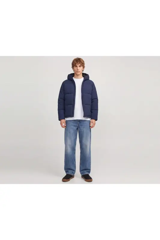 Jack Jones JJGALAXY PUFFER JACKET Erkek Outdoor Montu 12303930-SKY-CAPTAIN Lacivert - JJJ-011 - 5