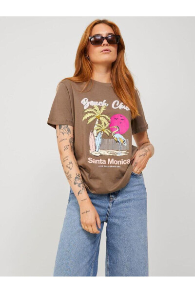 Jack & Jones Jjxx 12225449 Beach Club Palm Tree Print T-Shirt - 3