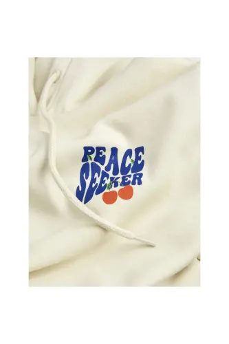 Jack Jones Jjxx Kadın Oversize Crop Kapüşonlu Muflon Uzun Kollu Sweatshirt - Ekru - 6