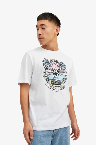 Jack Jones Jorbeachbone Men's White T-shirt - 1