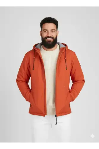 Jack Jones Jorcamper Erkak Burnt Ochre G'isht rangli Yomg'ir Palto 12238877-Burnt Ochre - 3