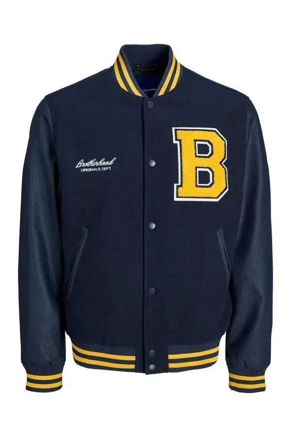 Jack Jones Jorcollege Wool Blend Bomber Jacket Men Navy - 7