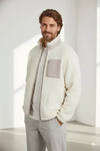 Jack Jones Jorvesterbro Teddy Jacket, Men's Beige Jacket, 12260450-06 - 5