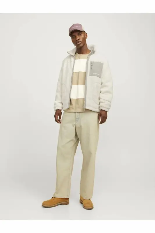 Jack Jones Jorvesterbro Teddy Jacket, Men's Beige Jacket, 12260450-06 - 3