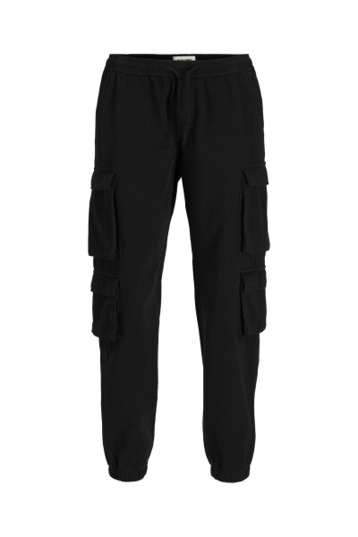 Jack Jones Jpstbıll Jjmultı Tapered Cargo Erkaklar uchun qora shim - JACK & JONES