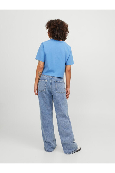 Jack Jones Jxjoda Soft Rlx Ss Tee Jrs Ayollar uchun ko'k rangli futbolka - 4
