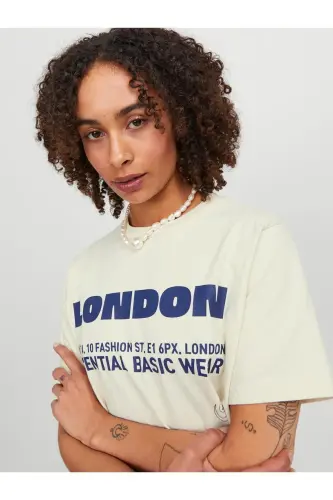 Jack Jones Jxjoda Soft Rlx Ss Tee Jrs Kadın Beyaz Tshirt 12244372-01 - Beyaz - JACK & JONES (1)