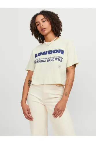 Jack Jones Jxjoda Soft Rlx Ss Tee Jrs Kadın Beyaz Tshirt 12244372-01 - Beyaz - 1